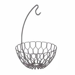 Spectrum Honeycomb Gray Fruit Basket with Banana Hanger Tree thumbnail 2