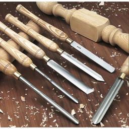 Shop Fox 6-Piece Deluxe HSS Lathe Chisel Set with Ash Handles thumbnail 2