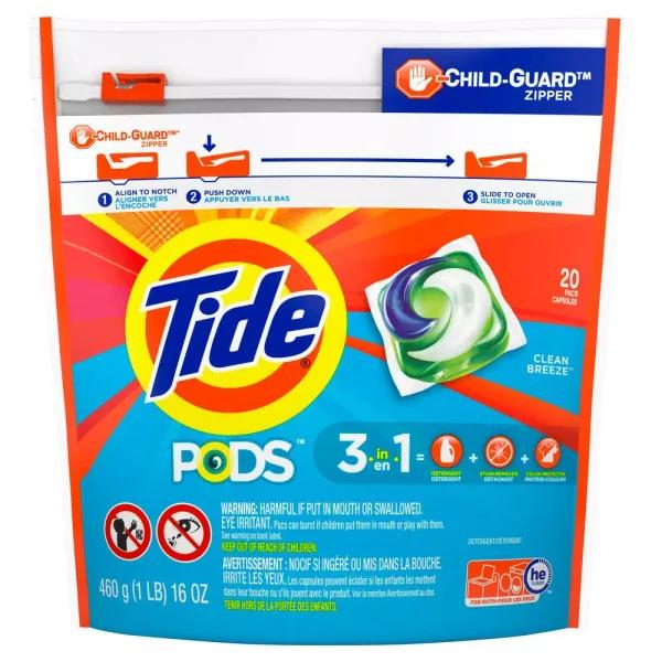 Tide PODS Laundry Detergent Pods, Clean Breeze Scent, 20-Count