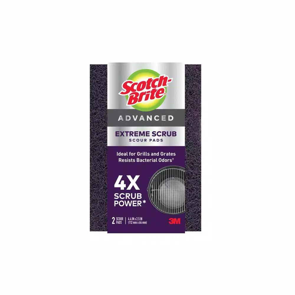 Scotch-Brite Extreme Scrub Scour Pad, Antimicrobial, Purple (2-Pack, Case of 6)
