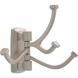 Delta Portwood 3-Hook Swivel Towel and Robe Hook in SpotShield Brushed Nickel thumbnail 1