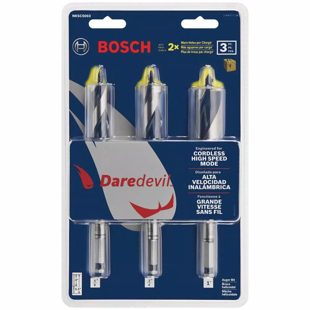 Bosch Daredevil High-Speed Auger Bit Set, 3-Piece, Hex Shank