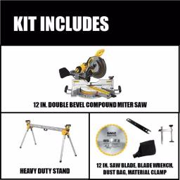 DEWALT 12 in. 15 Amp Sliding Compound Miter Saw with Heavy-Duty Stand Kit thumbnail 2