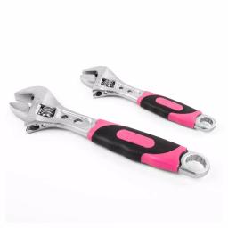 Apollo Tools 2-Piece Pink Adjustable Wrench Set, 6 in. and 8 in. thumbnail 1
