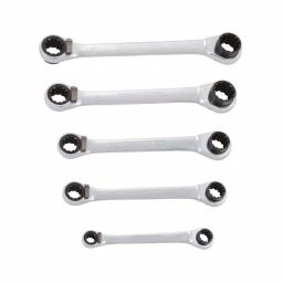 STEELMAN PRO 96748 Metric Universal Spline Ratcheting Wrench Set, 5-Piece Deep Box-End thumbnail 1