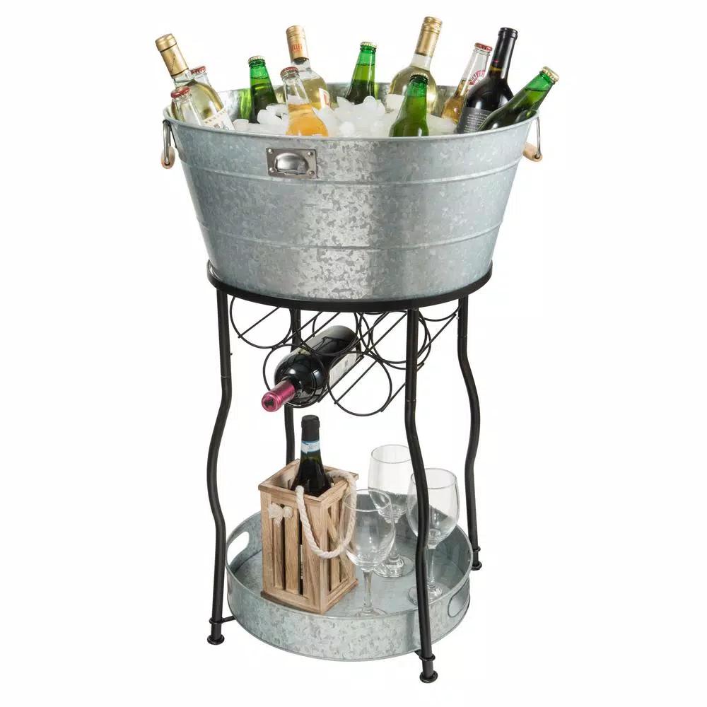 Artland Oasis XL Galvanized Steel Party Station with 30 Gal Tub and Stand