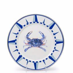 Golden Rabbit Blue Crab Enamelware 10.5 in. Round Dinner Plate Set of 4 thumbnail 2