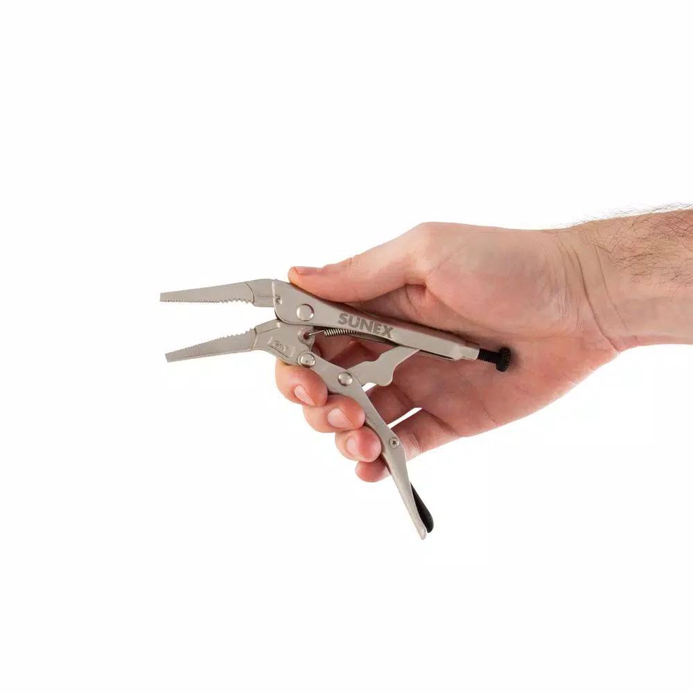 SUNEX TOOLS Sunex 4-Piece Locking Pliers Set - Curved, Long Nose, and Straight Jaw