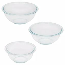Pyrex 3-Piece Glass Mixing Bowl Set, Clear thumbnail 1