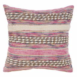 LR Resources Eclectic Pink Striped Hypoallergenic Throw Pillow, 18 x 18 in. thumbnail 1