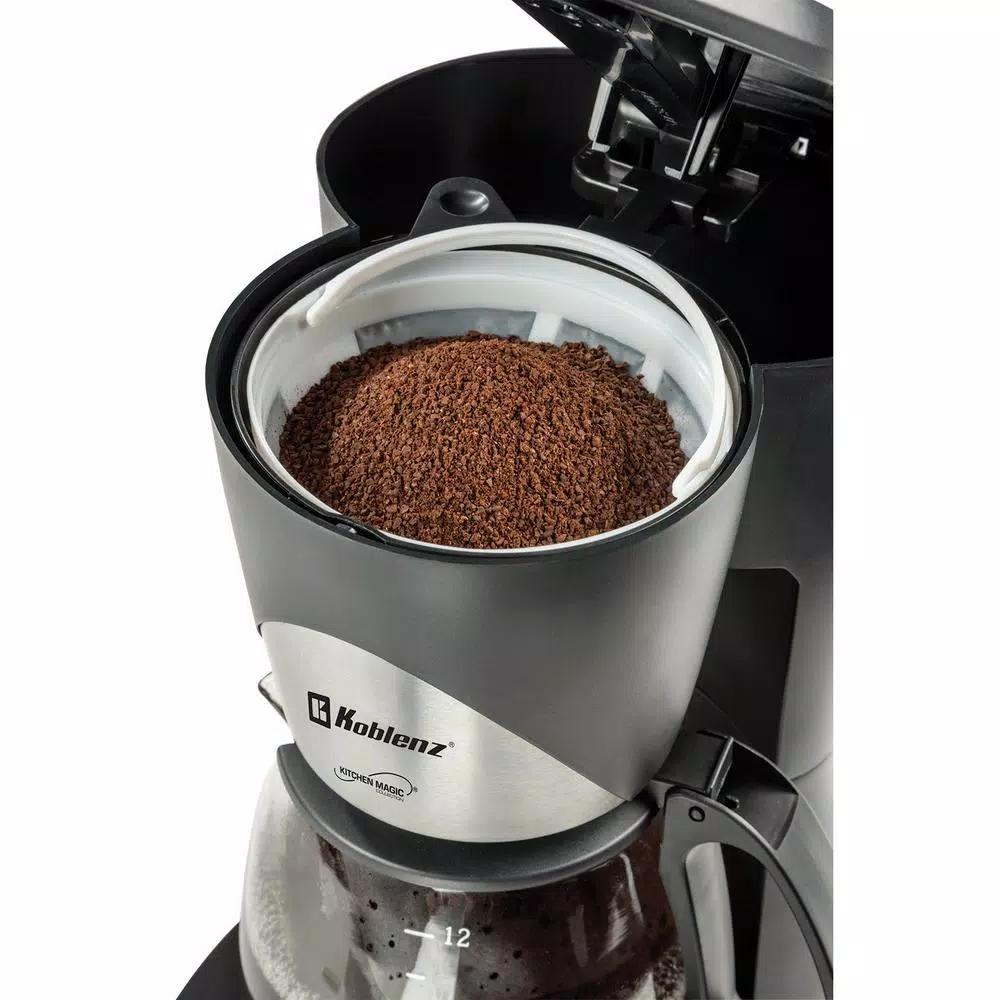 Koblenz Kitchen Magic Collection 12-Cup Programmable Drip Coffee Maker, Black