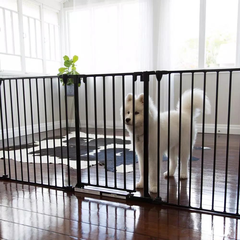 Perma Child Safety 30 in. Super Wide 3-in-1 Playpen Barrier, 6-Panel Play Yard & Baby Gate, Black