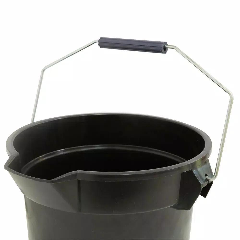 TAFCO PRODUCTS Tafco 3.5 Gal. Black Round Utility ECO Bucket, 14 Qt. Heavy-Duty Recycled Plastic Pail