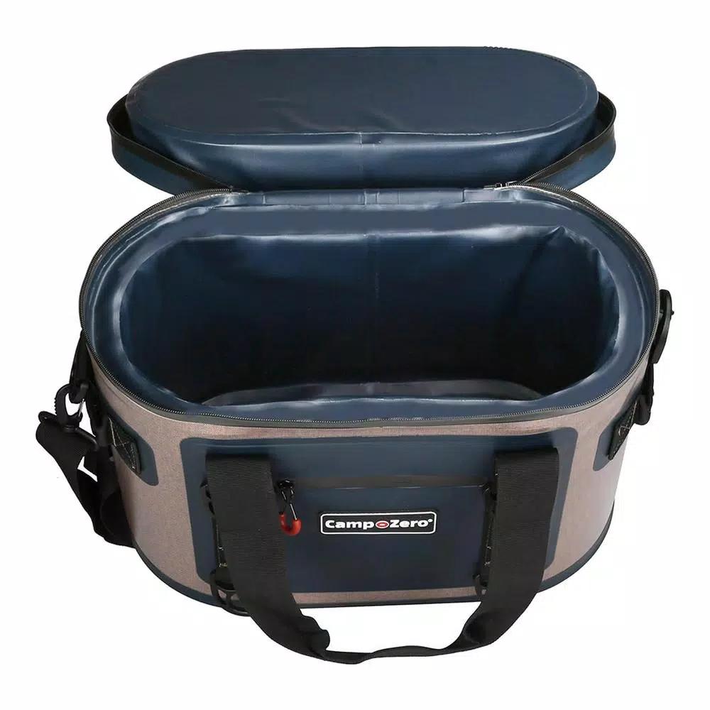 Camp-Zero 17.6 Qt. Soft Side Cooler, 30-Can Capacity, Beige and Blue