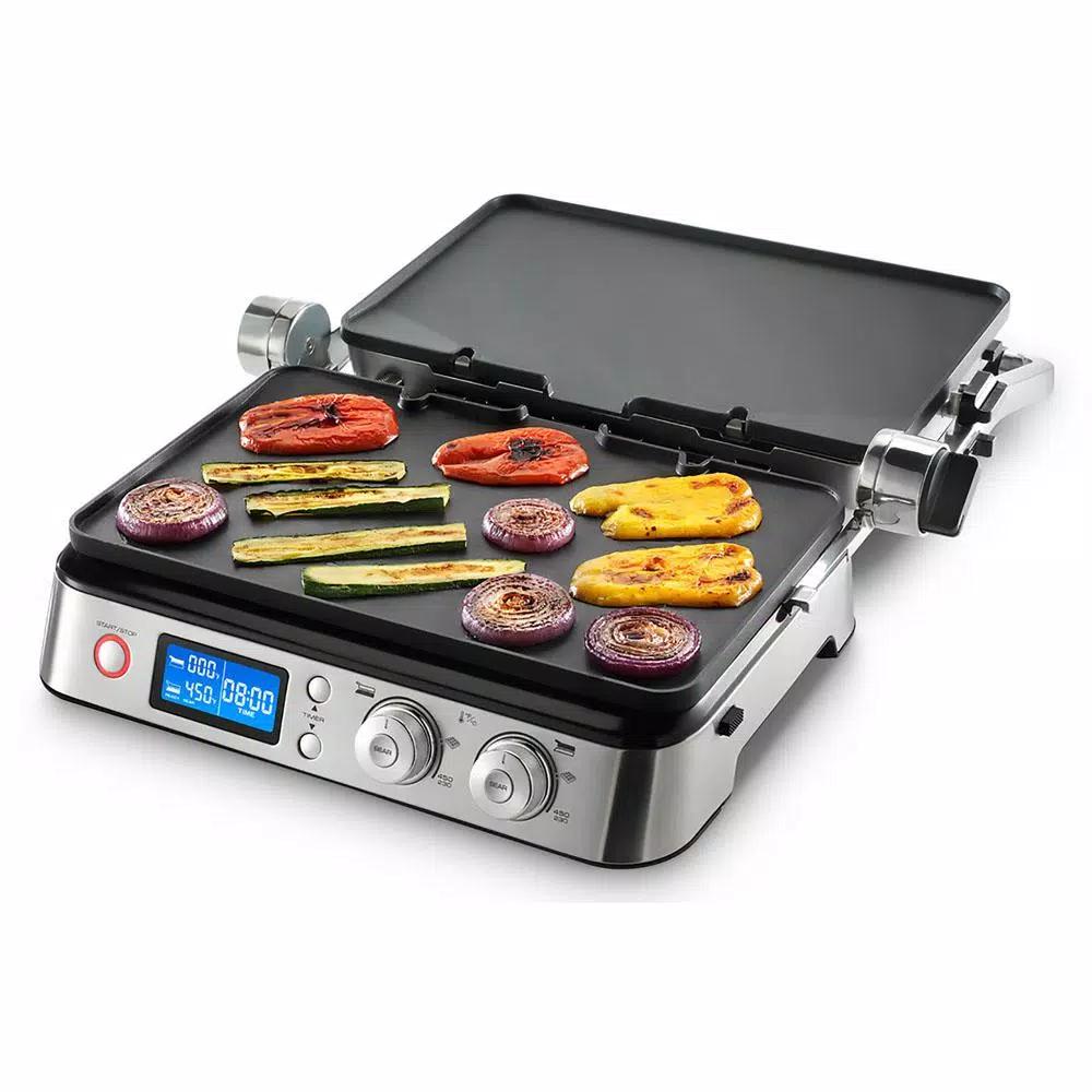 DeLonghi De'Longhi Livenza All-Day Indoor Grill with FlexPress System, Stainless Steel, 130 sq. in.
