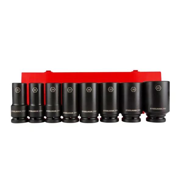 Steelman PRO 79255 3/4 in. Drive 8-Piece Deep Metric Impact Socket Set