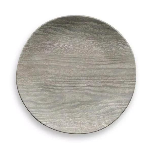 Unbranded French Oak Melamine Dinner Plate Set of 6 - Light Wood Look Round Plates