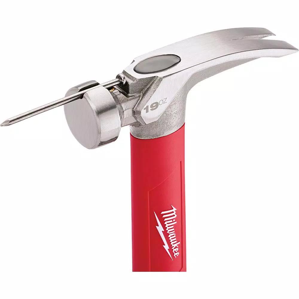 Milwaukee 19 oz. Smooth Face Hammer with Fiberglass Handle and Hammer Loop