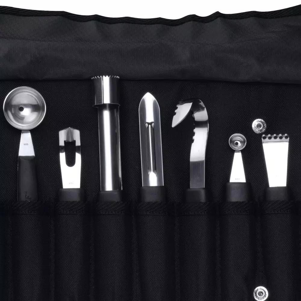 BergHOFF Essentials 8-Piece Stainless Steel Garnishing Tool Set with Carrying Case