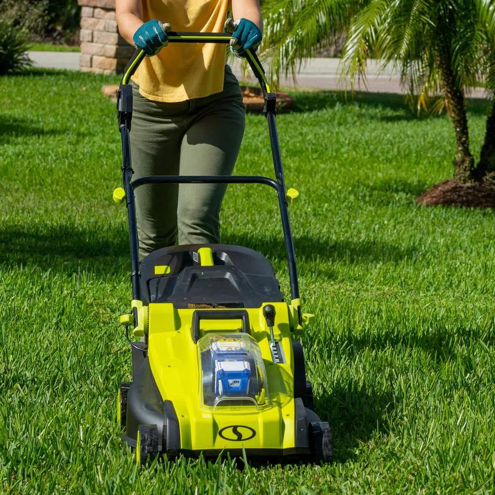 Sun Joe 17 in. 48V iON+ Cordless Electric Walk Behind Push Lawn Mower (Tool Only)