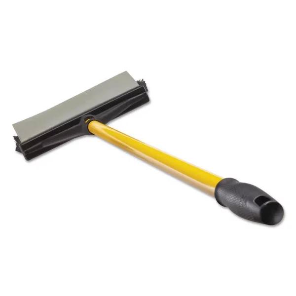 Rubbermaid Commercial Products Maximizer 7 in. 2-in-1 Broom and Squeegee with Steel Handle, Yellow/Black