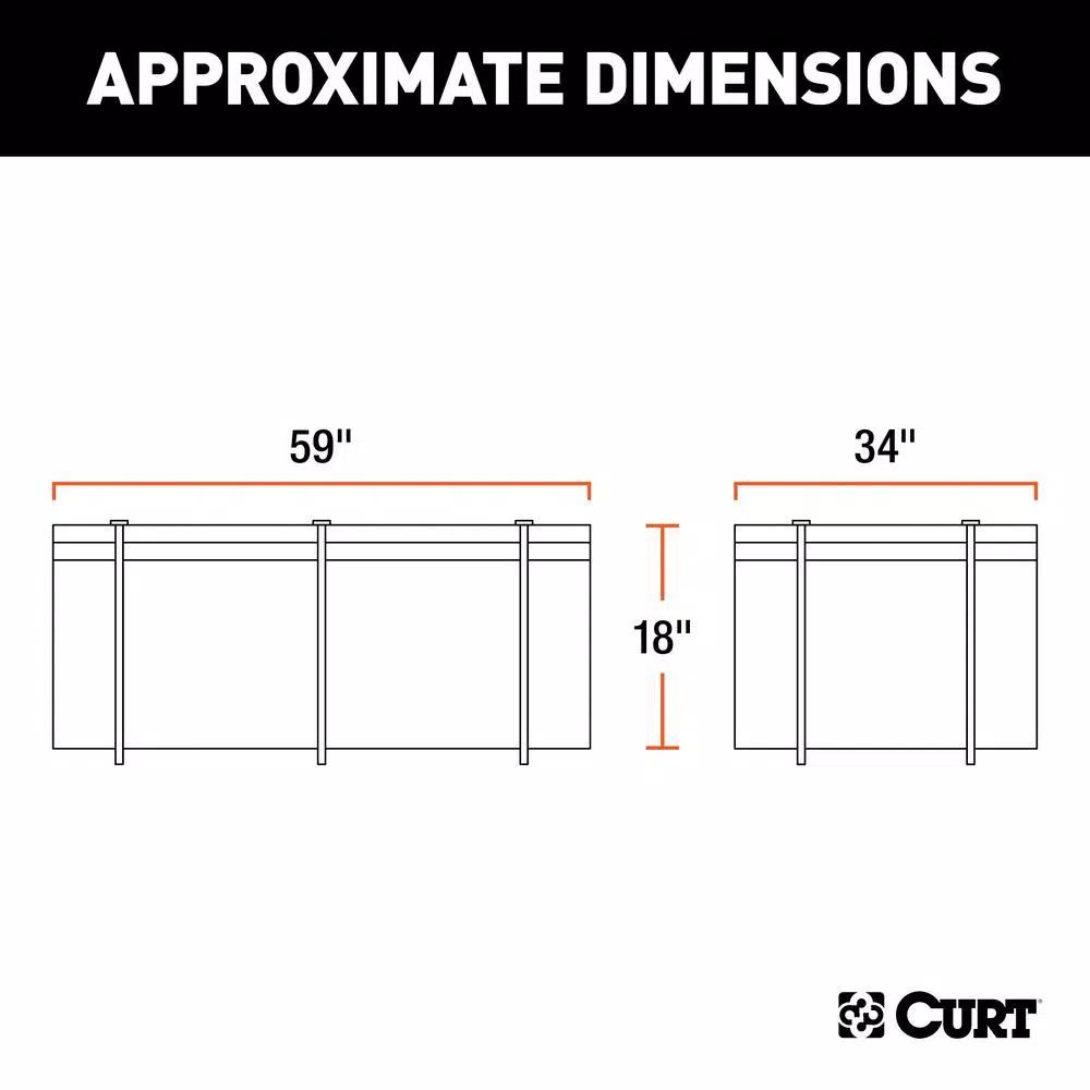 CURT Water Resistant Extended Rooftop Cargo Bag, 59" x 34" x 21"