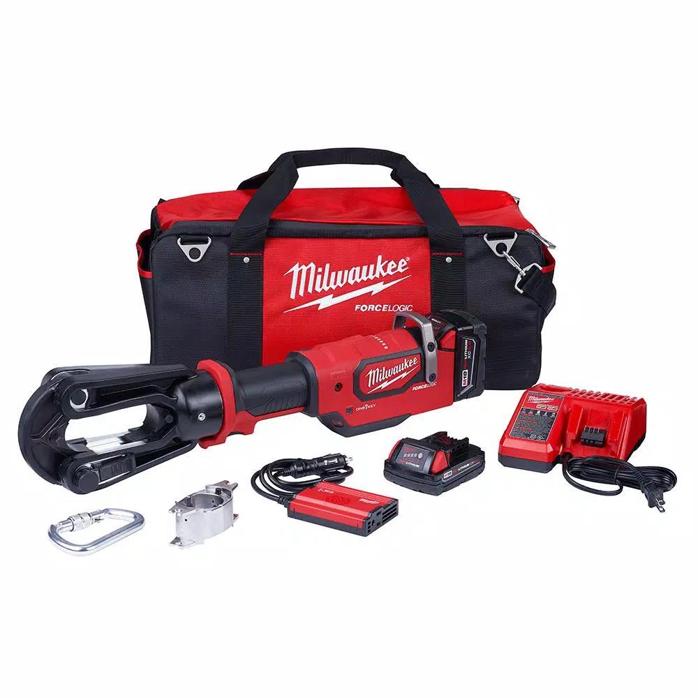 Milwaukee M18 FORCE LOGIC 15-Ton Cordless Utility Crimper Kit with 2 Batteries and Charger