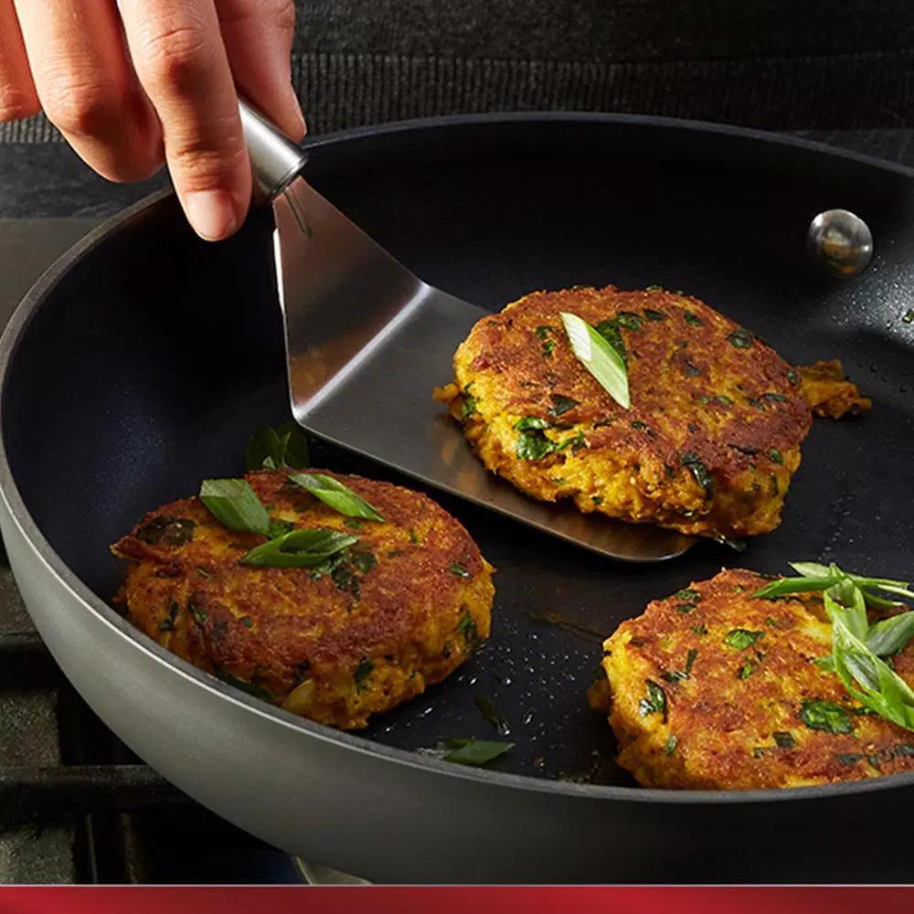 Calphalon Premier 13 in. Hard-Anodized Aluminum Nonstick Skillet with Glass Lid, Black