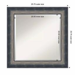 Amanti Art Quicksilver Scoop 25.75 in. x 25.75 in. Square Bathroom Vanity Wall Mirror, Silver thumbnail 5