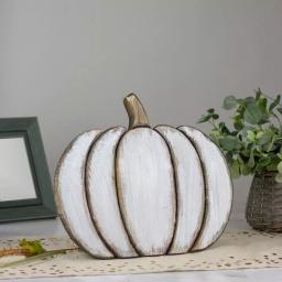 Northlight Blue and Gray Wooden Pumpkin Table Top Decoration - 13.75 in. Halloween & Thanksgiving Sculpture thumbnail 2