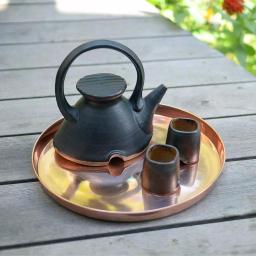 Achla Designs 12.5 in. Round Copper Plated Stainless Steel Decorative Serving Tray thumbnail 8