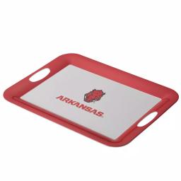 Unbranded University of Arkansas Razorbacks Serve 'n Score Party Platter, 16 x 12.5-Inch, White Melamine thumbnail 1