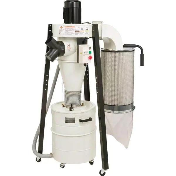 Shop Fox 1-1/2 HP Portable Cyclone Dust Collector, 806 CFM, 20 Gal. Drum