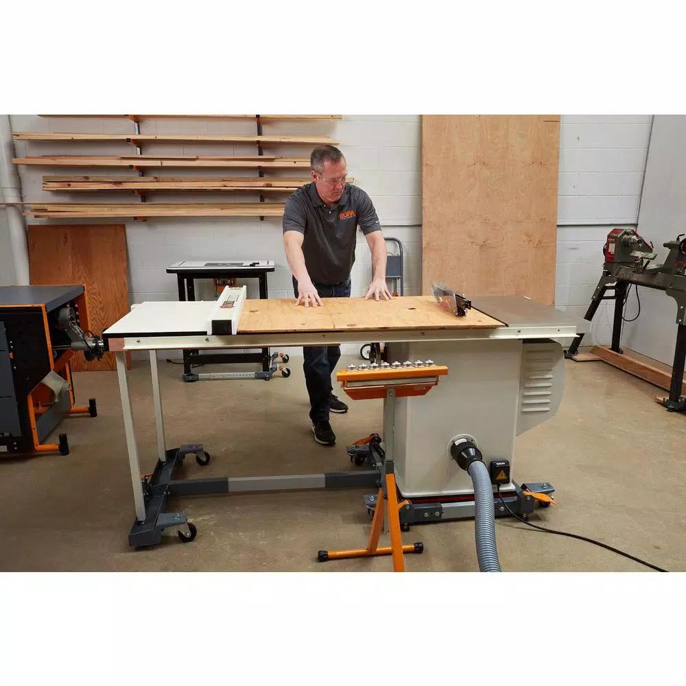 BORA PM-3795 Steel Mobile Base and Table Saw Extension Combo with All-Swivel Wheels