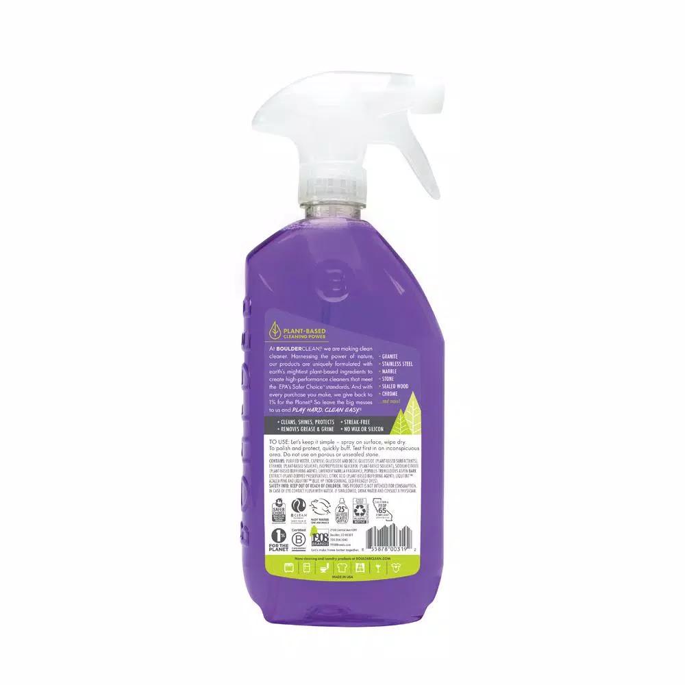 BOULDER CLEAN Clean Natural Granite and Stainless Steel Cleaner, Lavender Vanilla, 28 oz.