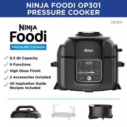 Ninja Foodi 6.5 Qt. Black Stainless Steel Electric Pressure Cooker and Air Fryer with TenderCrisp Technology thumbnail 3
