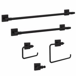 Franklin Brass Maxted 24 in. Single Towel Bar, Matte Black Modern Wall Mounted Bathroom Hardware thumbnail 6