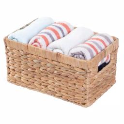 Vintiquewise Natural Water Hyacinth Rectangular Storage Bin Basket with Cutout Handles thumbnail 1
