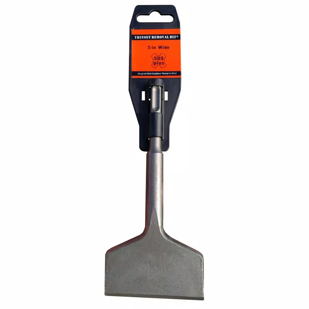 Thinset Removal Bit 3 in. x 6.5 in. SDS-Plus Scaling Chisel, Wide Blade for Tile and Thinset Removal