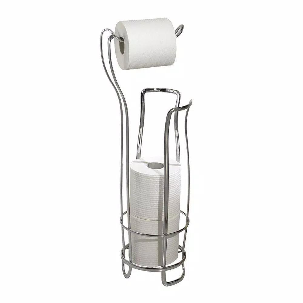interDesign Axis Freestanding Toilet Paper Holder Plus in Chrome