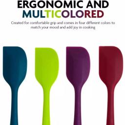 OVENTE Premium Silicone Spatula Set, 4-Piece Heat-Resistant Non-Stick Spatulas with Stainless Steel Core thumbnail 3