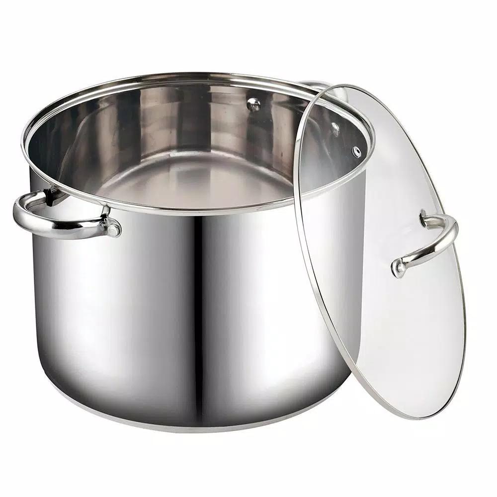Cook N Home 16 qt. Stainless Steel Stock Pot with Tempered Glass Lid