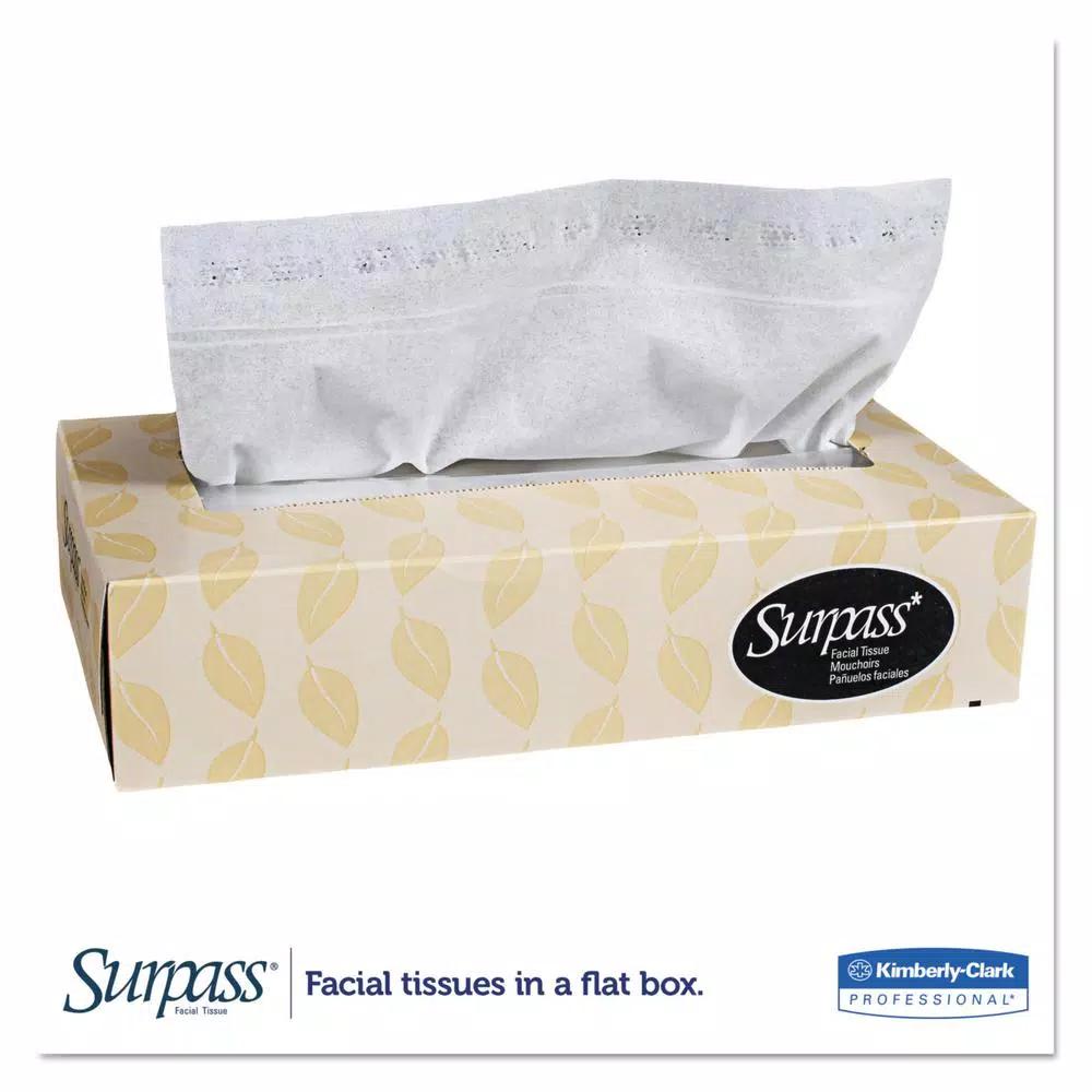 Kimberly-Clark PROFESSIONAL Surpass Facial Tissue 2-Ply, 100-Count White Tissues