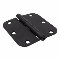 Everbilt 3-1/2 in. x 5/8 in. Radius Matte Black Smooth Action Butt Door Hinge, 3-Pack thumbnail 3