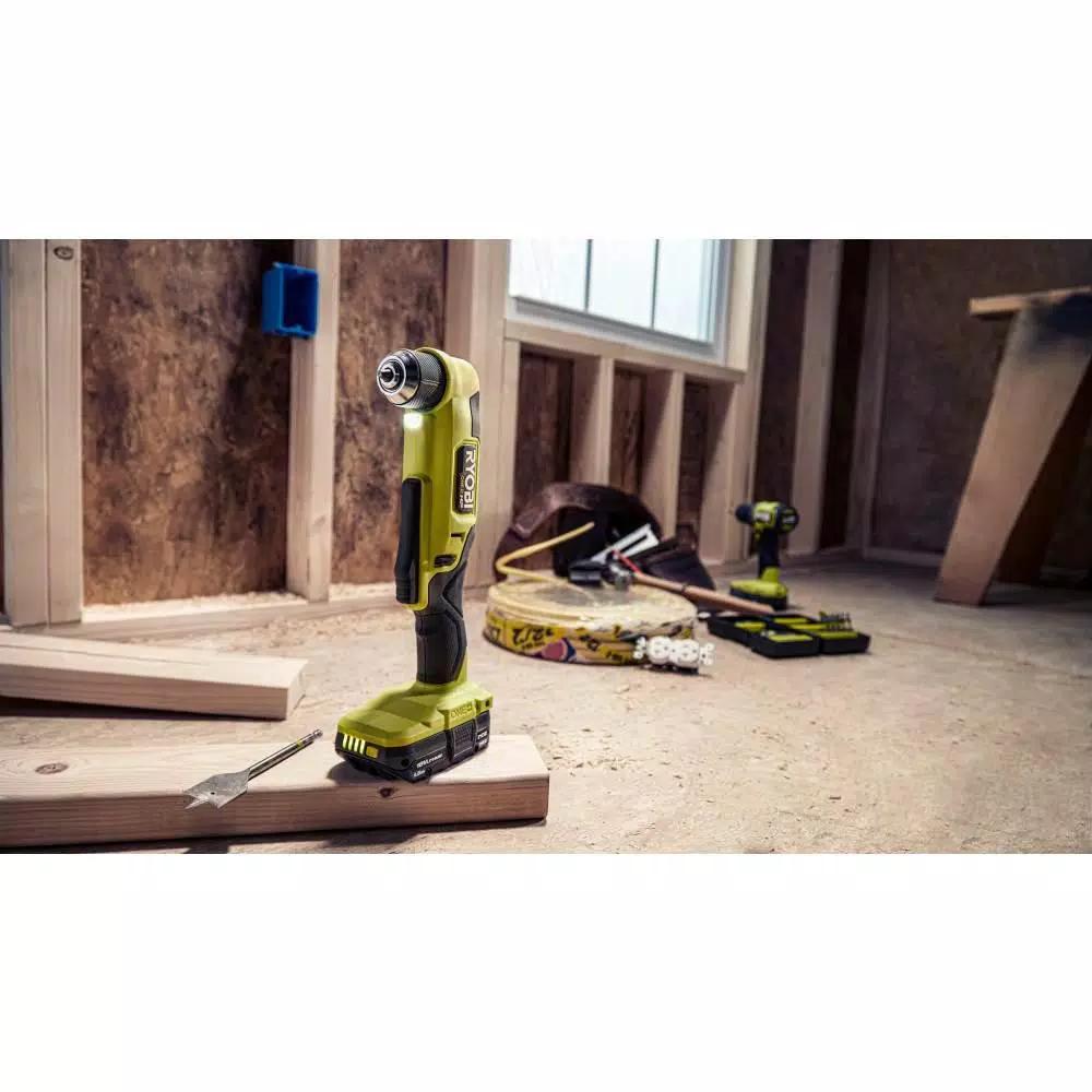 RYOBI ONE+ HP 18V Brushless Compact Right Angle Drill and One-Handed Reciprocating Saw Combo Kit