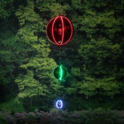 Alpine Corporation 3-Tier Hanging Christmas Ornaments with Chasing LED Lights, Indoor/Outdoor thumbnail 2