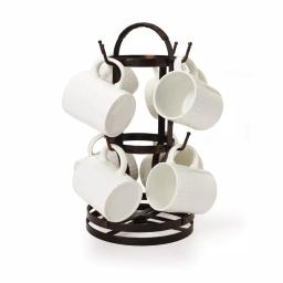Gourmet Basics by Mikasa Mikasa Gourmet Basics Forged Rotating Mug Tree, Antique Black Wrought Iron thumbnail 3