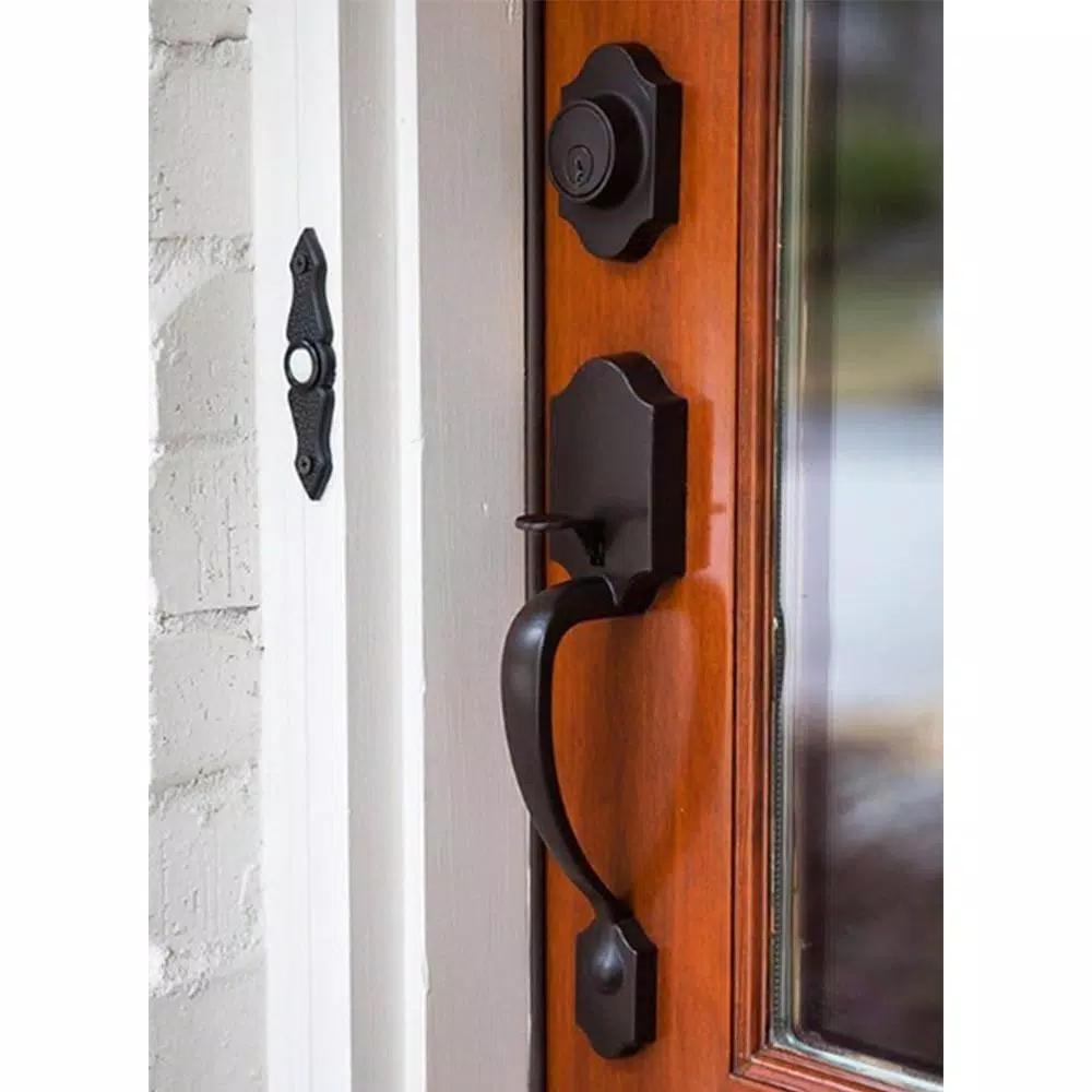 Delaney Wicklow Black Single Cylinder Deadbolt Entry Door Handleset with Universal Round Knob