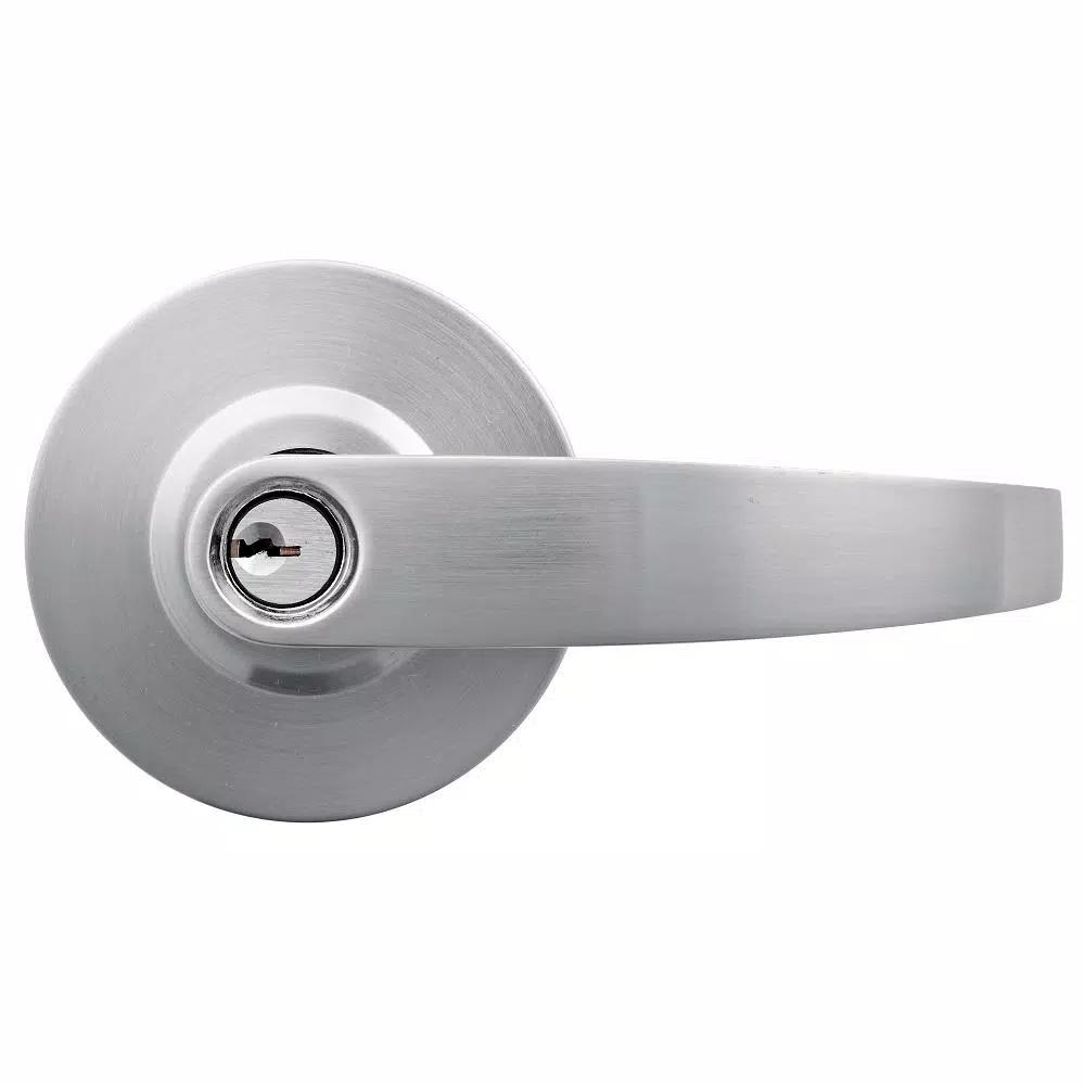 Universal Hardware Commercial Heavy Duty Vandal Resistant Storeroom Door Lever, Satin Chrome, ANSI Grade 1