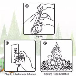 Costway 7 ft. Inflatable Christmas Tree with Santa, Puppy, and LED Lights - Outdoor Holiday Decor thumbnail 3